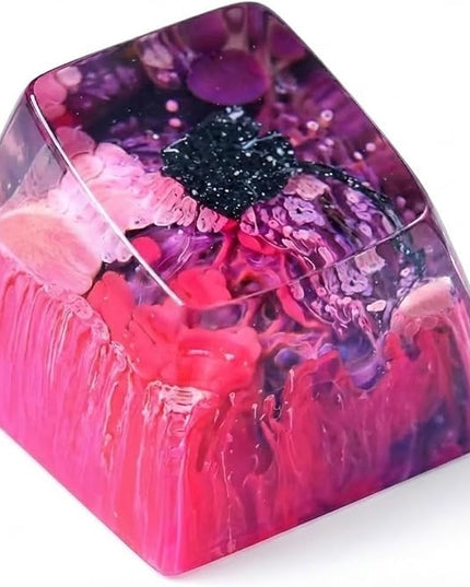 Manta Ray Artisan Keycap Pink Purple Ocean Coral R1 SA Profile Custom Sea Creatures Keycaps 1U ESC Handmade Gaming Resin Key Cap Cherry MX Switch Compatible Mechanical Keyboard Manta Ray Lover Gift
