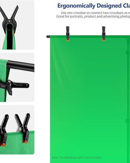 NEEWER T-Shaped Background Backdrop Support Stand Kit, 8.5ft/2.6m Tall Adjustable Tripod Stand and 5ft/1.5m Wide Crossbars with 6 Spring Clamps and 1 Carrying Bag for Studio Photo Video Photography