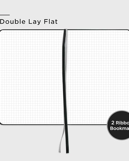 &And Per Se Graph Journal Notebook, 160 Pages, 5.7 x 8 inches College Ruled Thick Paper Notebook Journals for Writing, Grid Hardcover Notebook(1 Pack, black)