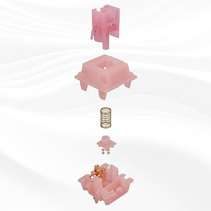 WS Pink Pearl Linear Mechanical Keyboard Switches, Pre Lubed 5 Pins Keyboard Switch Set with POM Stem, PA Housing for Gaming DIY Keyboard (35Pcs)