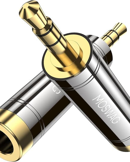MOSWAG 3.5mm Male to 1/4'' Female Stereo Headphone Adapter, 3.5mm(1/8'') Plug Male to 6.35mm (1/4'') Jack Female Stereo Adapter for amplifiers, Mixing Console, Home Theater Devices, Electric Guitar