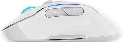 Turtle Beach Kone II Air Wireless RGB Gaming Mouse, 350-Hr Rechargeable Battery, 26000 DPI Optical Sensor, 100M Click Optical Switches, 21 Customizable Inputs, Ergonomic, 4D Scroll Wheel– Arctic White