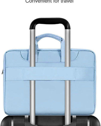 MOSISO 360 Protective Laptop Shoulder Bag Compatible with MacBook Air/Pro, 13-13.3 inch Notebook, Compatible with MacBook Pro 14 inch M5 M4 M3 M2 M1,Matching Color Sleeve with Belt, Airy Blue
