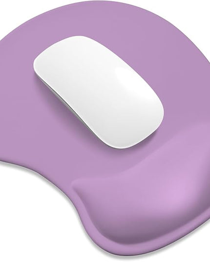 ITNRSIIET Ergonomic Mouse Pad, Cushioned Gel Wrist Rest, Non-Slip Base, Smooth Surface, Compatible with All Mice for Office & Gaming, Desk Accessory, 9.5 x 8.2 inch, Lavender Purple