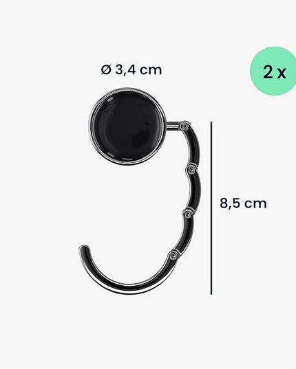 kwmobile Purse Hanger for Table (Set of 2) - Purse Hook for Table - Folding Handbag Hanger - Portable Bag Holder