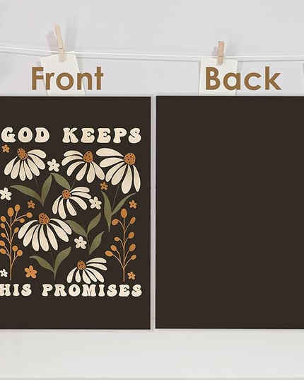 Boho Floral Christian Spiral Journal Notebook 5.5x8.3in, Bible Scripture Cottagecore Journal for Woman, God Keeps His Promises Religious Notebooks for Note Taking, Hardcover Notebook