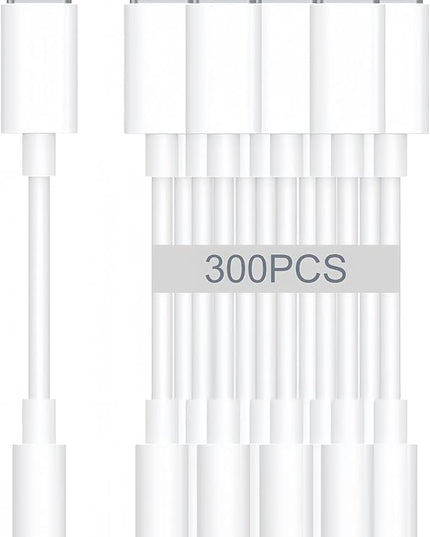 USB-C to 3.5mm Audio Headphone Adapter - HiFi 300 Pack Compatible with Apple iPhone 17 16 15 Samsung Galaxy S25 S24 S23 S22 Plus Pro Max Ultra Pixel iPad - Type C to Aux Cord Jack Dongle Adapter
