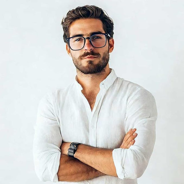Siming Blue Light Blocking Glasses for Women and Men, Better Sleep, Black Frame，Simple and elegant