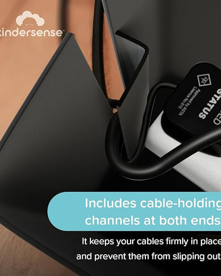 KinderSense® Cable Management Box - Cord Organizer with Child Proof Lock - Cord Hider to Conceal Wires,Power Strips from TV,Computer,Desk and Babies - 12 X 5.25 x 5.25 (Black)