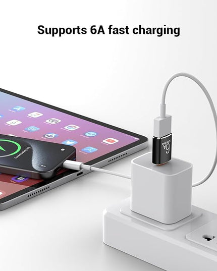 Pastall 10 Pack 10Gbps/120W USB C to USB3.1 Adapter,Black Type C Male to USB Female Adapter for Smartphone, PC, Laptop, Tablet, Keyboard etc.