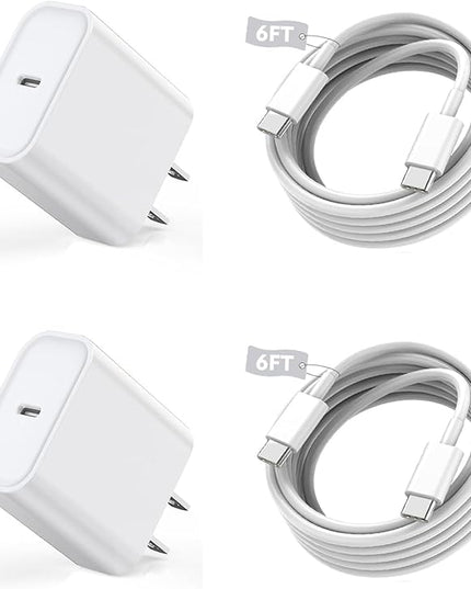 Long USB C Cable for iPhone 16 15 Charger,2Pack 20W USB C Charger Block i Phone 16 Pro Fast Charging 6FT C to C Cord Cable for iPhone 16/16 Pro/16 Plus/16 Pro Max/15/15 Plus/15 Pro Max/15 Pro/iPadPro