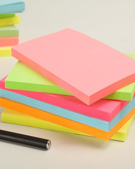 960 Sheets 3 in x 5 in Large Sticky Notes, 76 x 127 mm 6 Pads Assorted Self-Stick Pads for Notebook,Office,School and Home,80 Sheets/Pad (12 Pads Brillant)