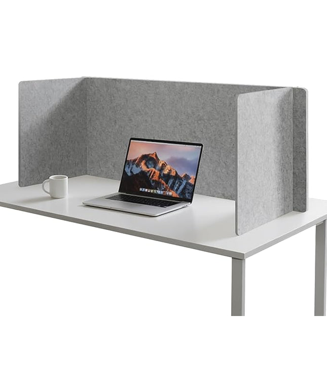 Desk Divider Privacy Screen 3 Panel Sound Absorbing - 47.2”x 23.6”x 19.7” Freestanding Acoustic Partitions for Office, Noise Reducing Panels for School, Home, Library,Sliver Grey