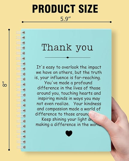 Thank You Blue Hardcover 160 Pages Spiral Notebooks, Funny Thank You Gifts for Women Men Coworkers Leader Mentor, Appreciation Gifts for Employees, Thanksgiving Gifts for Colleagues Leaders