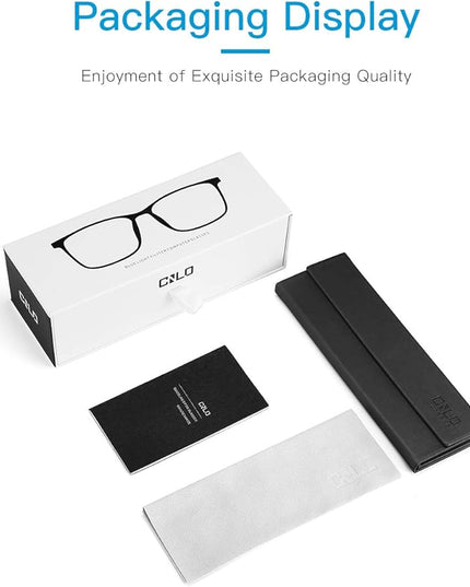 CNLO Blue Light Blocking Glasses,Computer Glasses,Anti Eyestrain, Lightweight Frame Eyeglasses,Men/Women… (Crystal)
