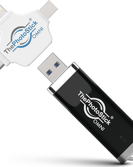 ThePhotoStick® Omni 128GB USB Flash Drive & Memory Stick – Photo & Video Backup for iPhone, Android, Mac & PC – Multiport Connection to Easily Store & Transfer Files