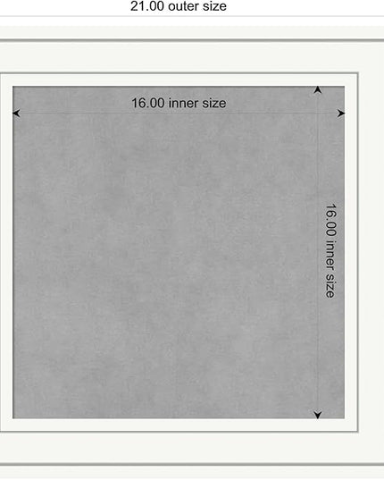 Amanti Art White Framed Magnetic Board 21x21 Small Vision Board for use with Magnets, 100% Metal Sheet to Display Items as Office Decor or for Home Organization in mudroom, Kitchen or Kids Room
