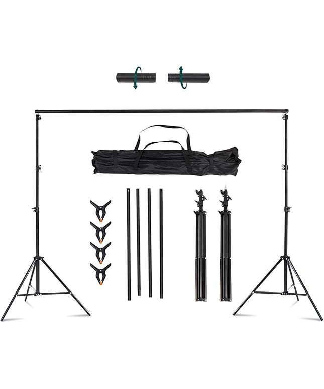 Kate Photo Backdrop Stand 10x8.5ft Adjustable Background Stand Kit for Photography (Indoor/Outdoor) and Party Decorations, Maximum Load 5kg/11lb