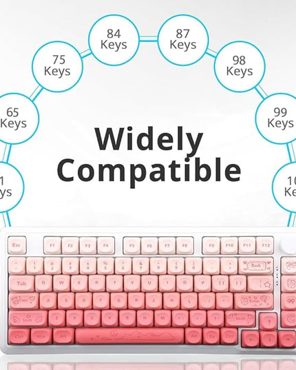 134Keys PBT Keycaps MOA Profile Key Cap for Cherry Gateron MX Switches Mechanical Keyboards Key caps (Butterfly Powder)