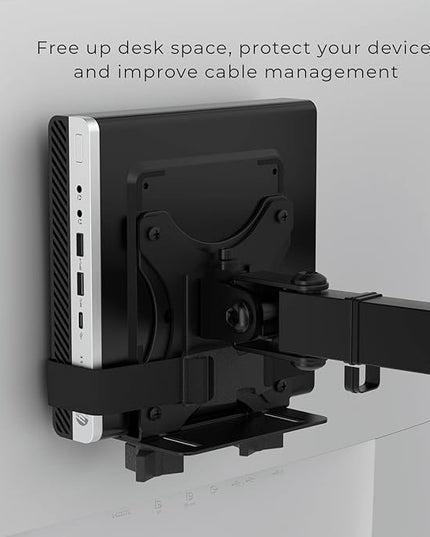 HumanCentric Thin Client Mount Bracket, Mount a Mini PC or Computer to a VESA Monitor Arm or Stand, Pole, or Under Desk or Surface, Devices with 0.65-2.55" in Depth for 75x75 and 100x100mm Patterns