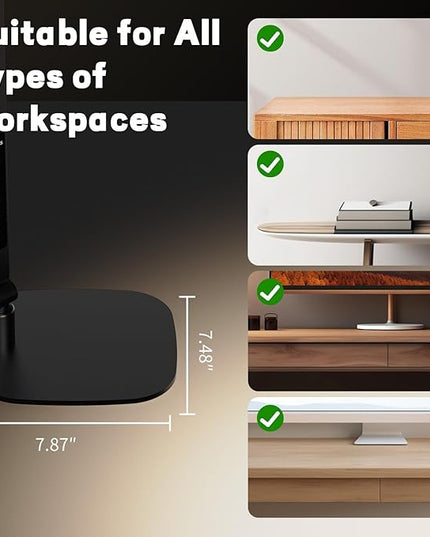 LED Desk Lamp for Home Office, Eye-Caring Modern Desk Light, 3 Color Temperature 10 Brightness Computer Light, Dimmable Desk Light with Memory & Timer Func, Metal Swing Arm Table Lamp
