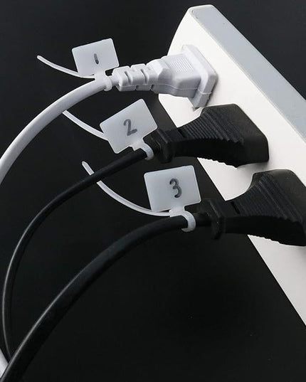 Nylon Marker Cable Ties 300PCS White Self-locking Wire Zip Ties Cable Mark Tags Label Tie Straps Nylon Power Marking Label