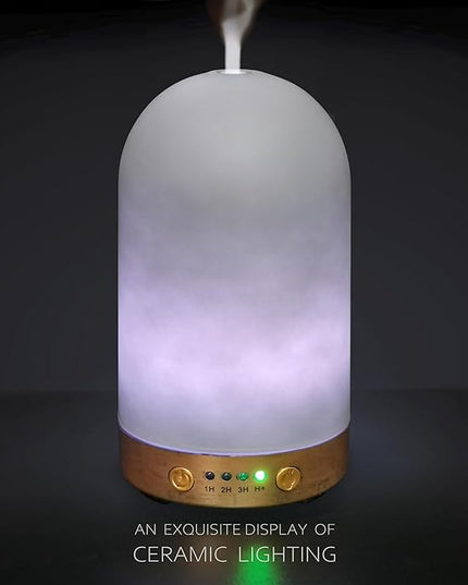 Earnest Living Glass Essential Oil Diffusers for Essential Oils 100 ml Ultrasonic Diffusers 4 Timers Night Lights and Auto Off Function Home Office Aromatherapy Diffusers for Home, Yoga, Sleep