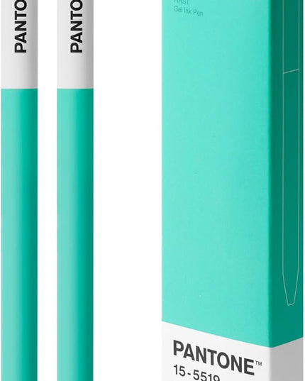Kaco FIRST Gel Pens 2 Pieces with Black Ink, 0.5 mm Fine Point, Smooth Writing Experience, Aesthetic Cute Stationery for Journaling, Note Taking Pens (2010 Turquoise)
