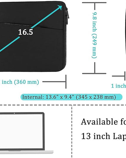 Laptop Case Sleeve 13-13.3 inch, Protective Laptop Carrying Cover Handbags Computer Bag Compatible with MacBook Pro 14 Inch,MacBook Air, Notebook Bag with Front Pocket, Black