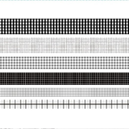 YUBBAEX 6 Rolls Plaid Washi Tape Set Basic Grid Masking Decorative Tapes for Arts, DIY Crafts, Journals, Planners, Scrapbooking, Wrapping (Black Plaid)