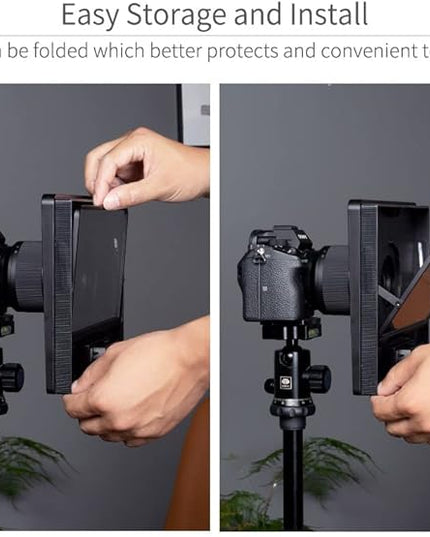 FEELWORLD TP10 10" Portable Foldable Teleprompter for Up to 11" Smartphone Tablet Prompter Phone DSLR Camera Video Record for Live Stream Interview Speech with Remote Control