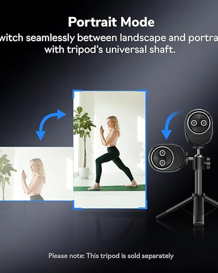 EMEET Piko+ (Piko Plus), World’s 1st Dual-Camera AI-Powered 4K Webcam, 1/2.55'' Sony Sensor, 3 Mics&3 Sound Modes, Panda Magnetic Privacy Cover, USB C-C&C-A, Ideal for Livestreamers