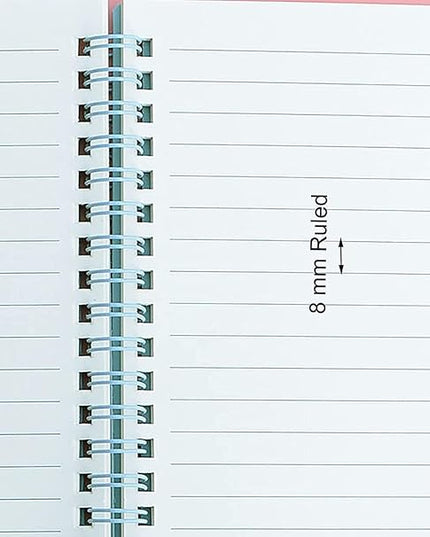 Yansanido Spiral Notebook, 4 Pcs 8.3 Inch x 5.9 Inch A5 Thick Plastic Hardcover 8mm Ruled 4 Color 80 Sheets -160 Pages Journals for Study and Notes (style 10-Wine Red,Brown,Green,ivory, A5)