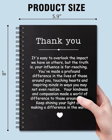 Thank You Hardcover 160 Pages Spiral Notebooks, Funny Thank You Gift for Women Men Coworkers Leader Mentor, Appreciation Gifts for Employees, Thanksgiving Gifts for Colleagues Leaders