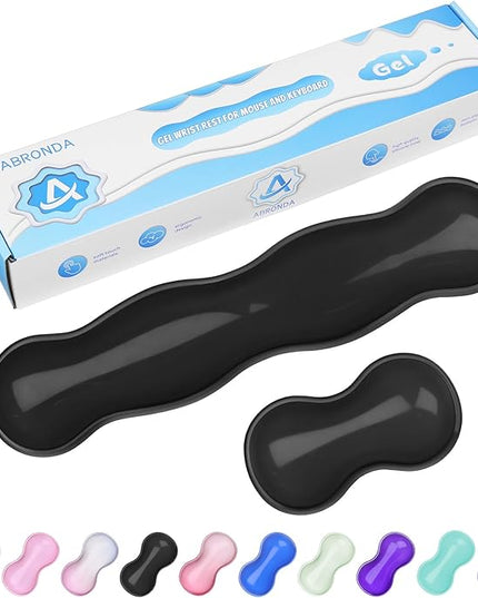 Gel Wrist Rest for Keyboard and Mouse, Wrist Rest for Keyboard, Mouse Wrist Support, Pain Relief, Cool Touch, Non-Skid, Keyboard and Mouse Wrist pad Set