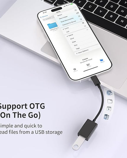 USB C to USB 3.0 Adapter [2 Pack], USB C Male to USB Female OTG Cable Thunderbolt3 to USB Adapter Compatible with MacBook Pro/Air, iPhone 16 Pro Max/16 Plus/16/15, Galaxy S24/S23/S22/S21