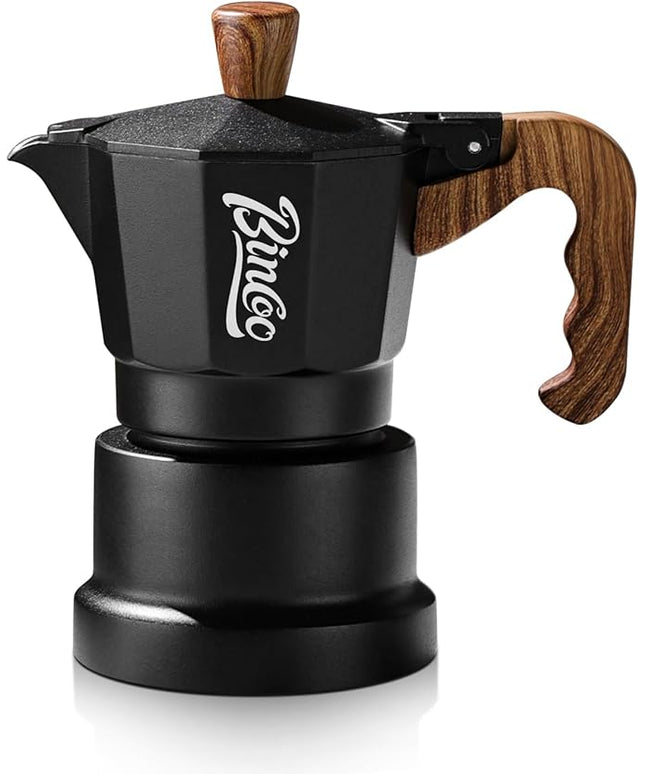 Bincoo Three Valve Espresso Maker Stovetop,Camping Moka Pot 2 Cup/120ML,Stove Top Espresso Italian Coffee Maker,Easy to Use