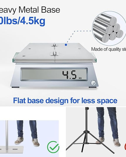 EMART Backdrop Stand, 6.5x10 ft Adjustable Photo Background Pipe and Drape Photography Kit with Heavy Duty Metal Flat Base for Parties, Wedding, Video Studio, Birthday - Silver