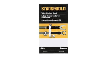 Panduit PCMB-15 Pre-Printed Wire Marker Book, Vinyl Cloth, .22 by 1.38-Inch L, 0-33, 0-45, +, - Legends Only