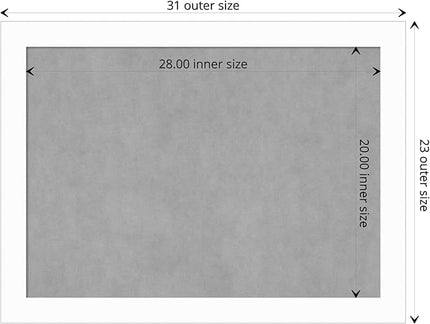 Amanti Art White Framed Magnetic Board 23x31 Medium Vision Board for use with Magnets, 100% Metal Sheet to Display Items as Office Decor or for Home Organization in mudroom, Kitchen or Kids Room