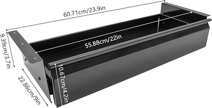 FFanhia 22 Inches Under Desk Mounted Sliding Pull-out Drawer Storage Drawer for Sit Stand Workstation Office Desk(Applicable Table Thickness: 0.79in) Black