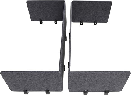 Stand Up Desk Privacy Panel, 6Pcs Clamp-On Acoustic Desk Divider Table Mounted Privacy Panel Sound Proof Dividers(2Long Panel 47.25x16In&4 Short Panel 23.6x16In) (2Long Panel - 47.25x16In)