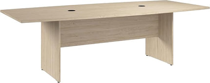 Bush Business Furniture 96-inch Office Conference Table with Wood Base, Boardroom Meeting Space for 8 Users, Natural Elm