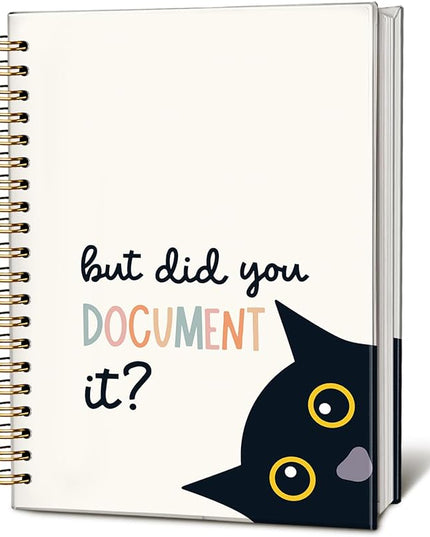 Funny Black Cat Notebook, Office Notebooks for Note Taking, Work Journal for Women Men, But Did You Document It Kitten Journals for Writing, Funny Cat Office Supplies, 5.5x8.3 Inch