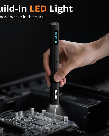 JOREST 155 in 1 Mini Electric Screwdriver Cordless, Precision Power Screwdriver Set, 5 Torque Levels (Max 0.75N.m), Gifts for Men, Magnetic Repair Tool Kit for iPhone, PC, Laptop, PS4 PS5, Xbox, Watch