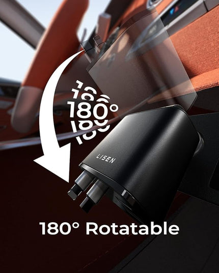 LISEN Retractable Car Charger 4 in 1 for Cars, 69W Retractable USB C Car Charger with 31.5in Cable, Fast Charging for iPhone 17 16 15 14 13 12 Pro Max Plus, Compact Cars Accessories for Daily Driving