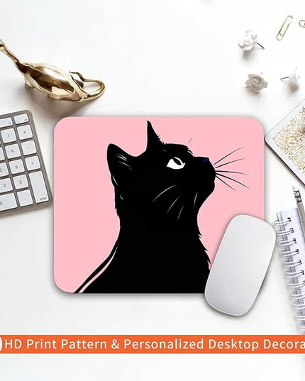 Square Mouse Pad Cat,Personalized Premium-Textured Custom Mouse Mat Design,Washable Mousepad Lycra Cloth,Non-Slip Rubber Base Computer Mouse Pads for Wireless Mouse