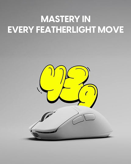 Pulsar Gaming Gears X3 Crazylight Wireless Gaming Mouse, Ultra Lightweight 1.51 oz (43g), Hybrid Ergonomic, Optical Switch, 32000 DPI, 750 IPS, XS-1 Sensor, 8k Compatible (Uyuni White)