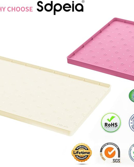 Sdpeia Under Sink Mat 34"×22" Waterproof Silicone Cabinet Liner & Sink Protector for Kitchen & Bathroom, Multi-Purpose Organizers Tray for Pets, Laundry, Cat Litter Mat