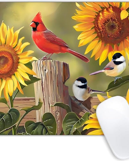 Sunflowers and Songbirds Mouse pad Customized Mousepad Non-Slip Rubber Base Mouse Pads for Computers Laptop Office Desk Accessories Mouse pad